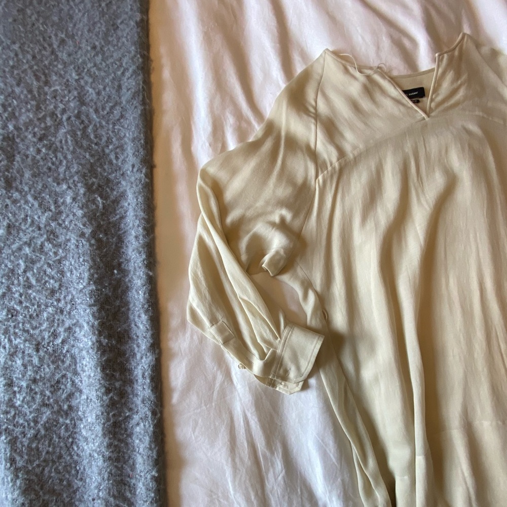 Isabel Marant - beige long sleeve dress - tunic - cotton